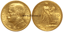 Vittorio Emanuele III - 20 Lire 1912 Aratrice