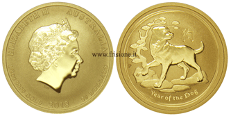 Australia - 50 Dollari 2018 - anno del cane - mezza oncia oro