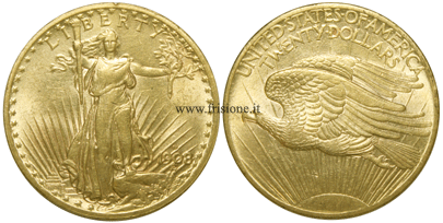 Stati Uniti 20 dollari 1908 tipo statua