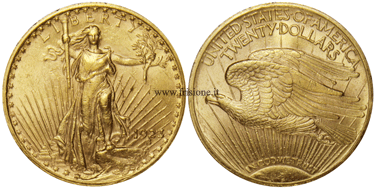 Stati Uniti 20 dollari 1923 statua - tipo San Gaudenzio
