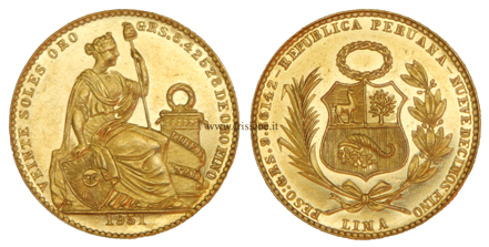 Perù 100 soles oro 1951