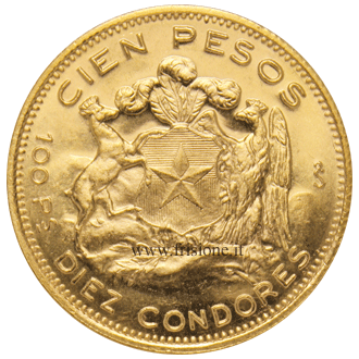 Cile 100 pesos 1968 rovescio Cile 100 pesos 1968 rovescio
