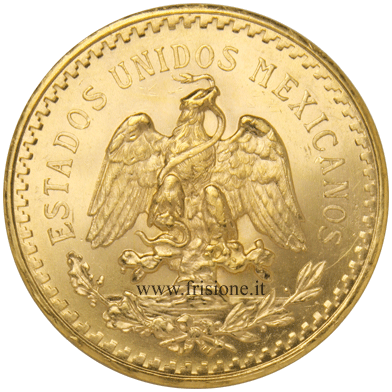 Messico 50 pesos 1945 rovescio Messico 50 pesos oro 1945 rovescio