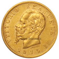 20 lire oro 1875 Roma diritto 20 lire oro 1875 Roma diritto