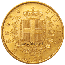 20 lire oro 1875 Roma rovescio 20 lire oro 1875 Roma rovescio