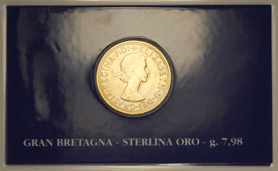 Sterlina oro in confezione regalo 