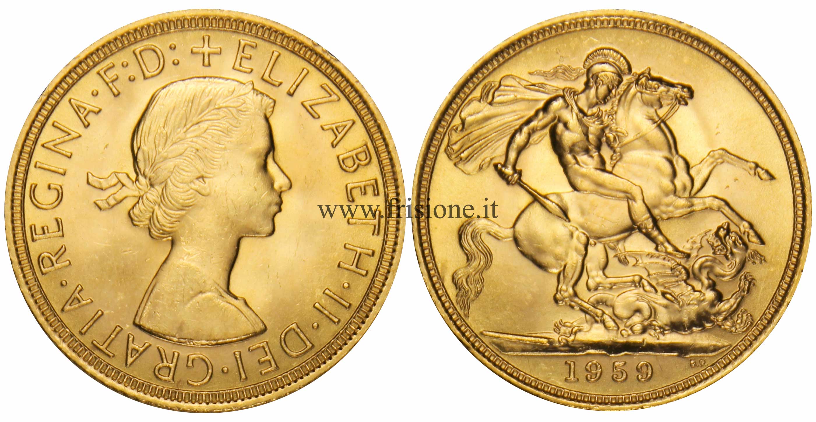 Gran Bretagna - Elisabetta II - Sterlina oro 1959 - fiocchetto