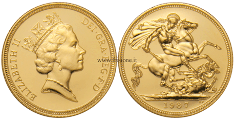 Gran Bretagna Elisabetta II Sterlina Oro 1987