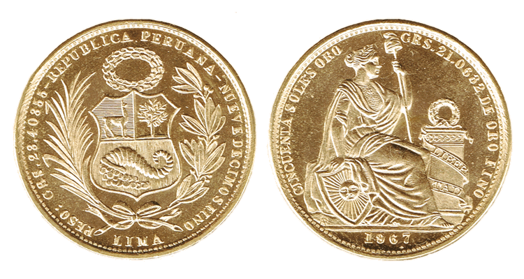 Perù 50 soles Oro