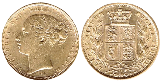 Sterlina Oro Regina Vittoria  - Sovrana oro stemmata