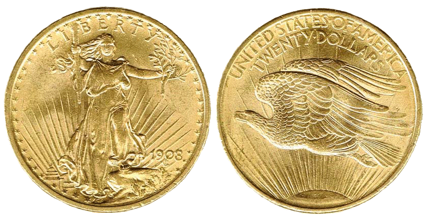 USA 20 dollari Oro - Statua 