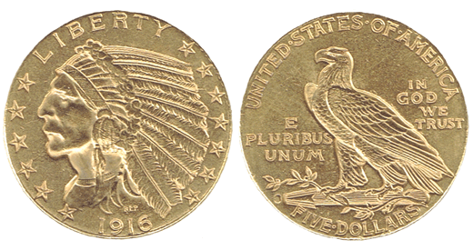 USA 5 dollari Oro - Indiano